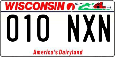WI license plate 010NXN