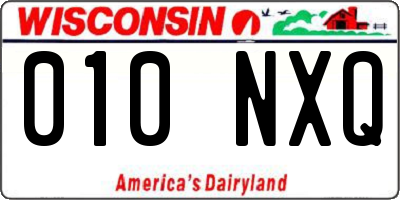 WI license plate 010NXQ
