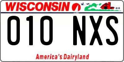 WI license plate 010NXS