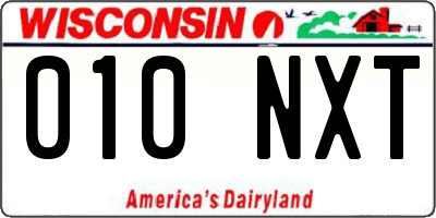 WI license plate 010NXT