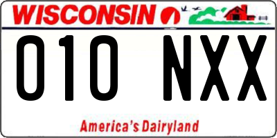 WI license plate 010NXX