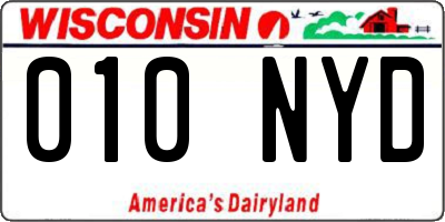 WI license plate 010NYD