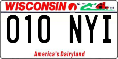 WI license plate 010NYI