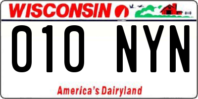 WI license plate 010NYN