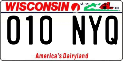 WI license plate 010NYQ