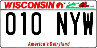 WI license plate 010NYW