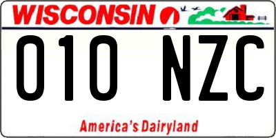 WI license plate 010NZC
