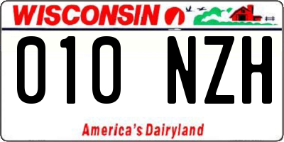 WI license plate 010NZH