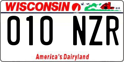 WI license plate 010NZR