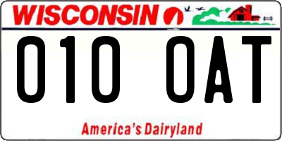 WI license plate 010OAT