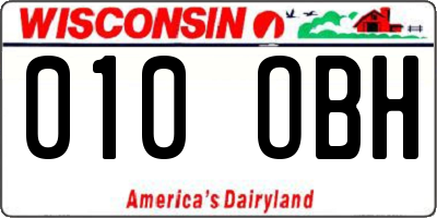 WI license plate 010OBH