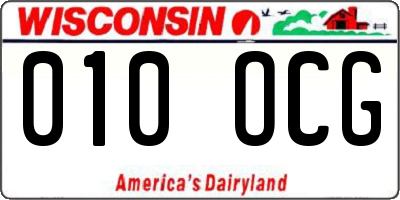 WI license plate 010OCG