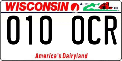 WI license plate 010OCR