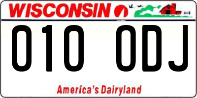 WI license plate 010ODJ
