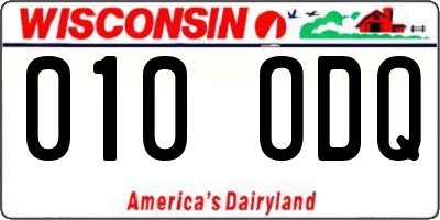 WI license plate 010ODQ