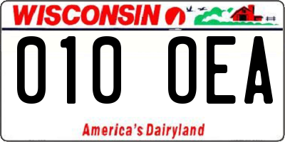 WI license plate 010OEA