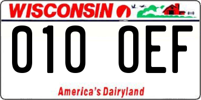 WI license plate 010OEF