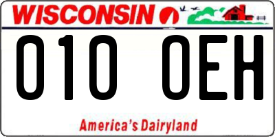WI license plate 010OEH