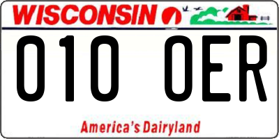 WI license plate 010OER