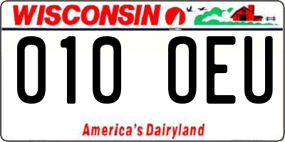 WI license plate 010OEU