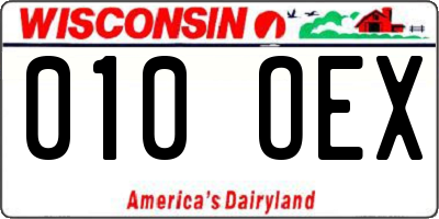 WI license plate 010OEX