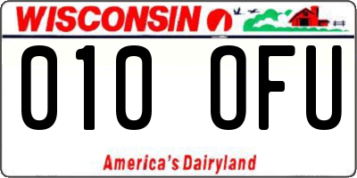 WI license plate 010OFU