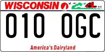 WI license plate 010OGC