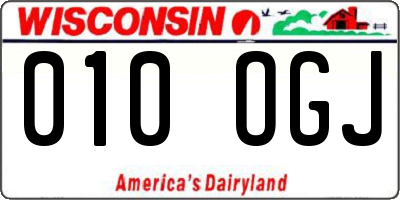 WI license plate 010OGJ