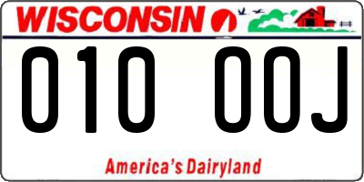 WI license plate 010OOJ