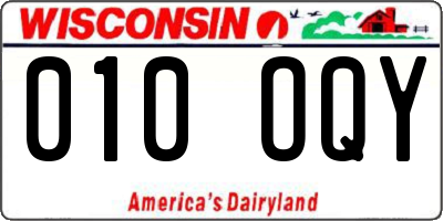 WI license plate 010OQY