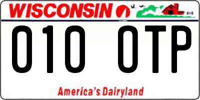 WI license plate 010OTP