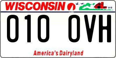 WI license plate 010OVH