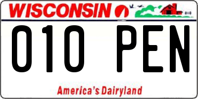 WI license plate 010PEN