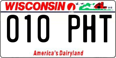 WI license plate 010PHT