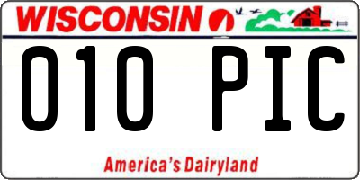 WI license plate 010PIC