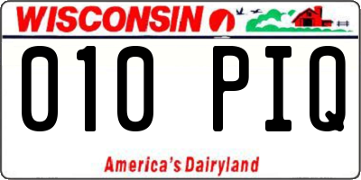 WI license plate 010PIQ