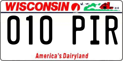 WI license plate 010PIR