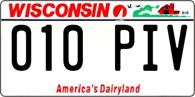 WI license plate 010PIV