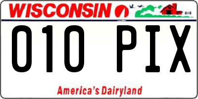 WI license plate 010PIX