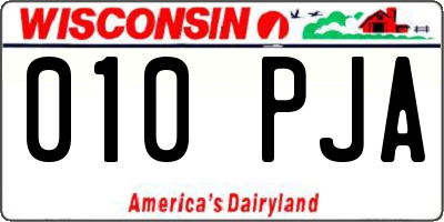 WI license plate 010PJA