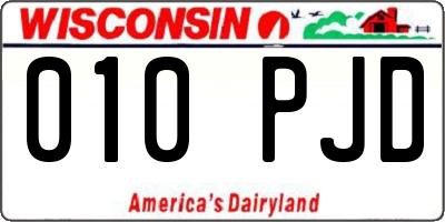 WI license plate 010PJD