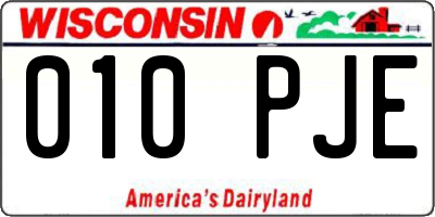 WI license plate 010PJE