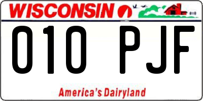 WI license plate 010PJF