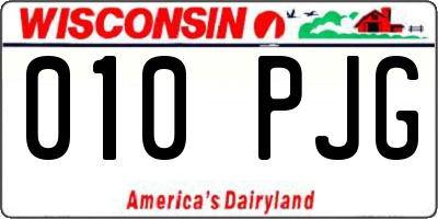 WI license plate 010PJG
