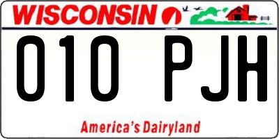 WI license plate 010PJH