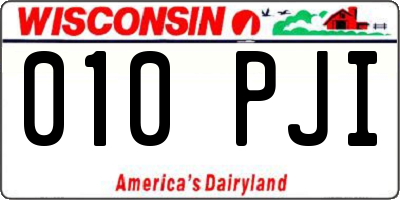 WI license plate 010PJI