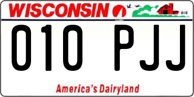 WI license plate 010PJJ