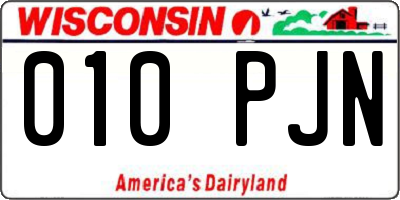 WI license plate 010PJN