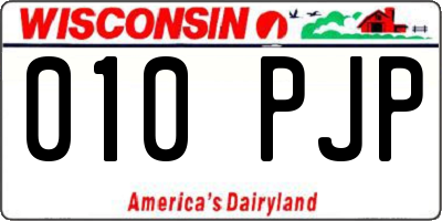 WI license plate 010PJP