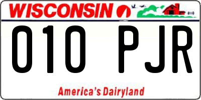 WI license plate 010PJR